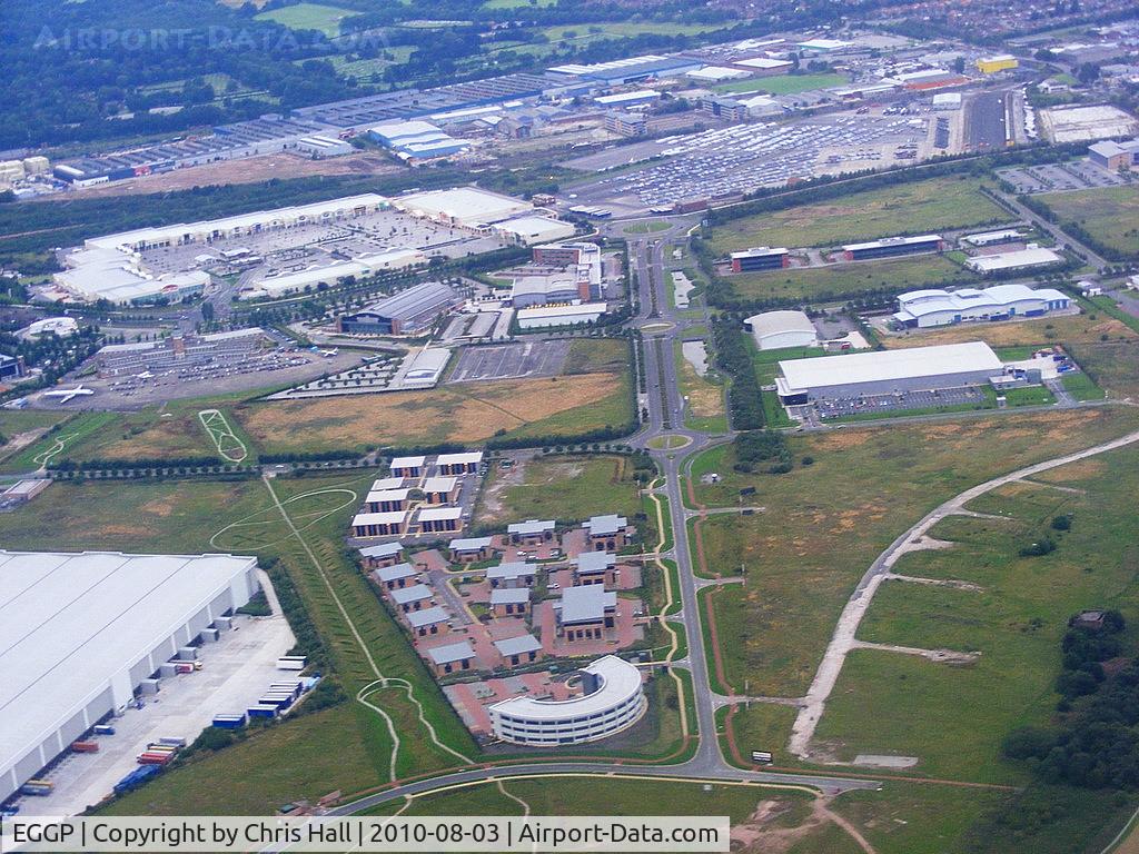 Liverpool John Lennon Airport, Liverpool, England United Kingdom (EGGP) - The original Liverpool Airport at Speke, the old terminal building and apron can be seen to the left of the picture