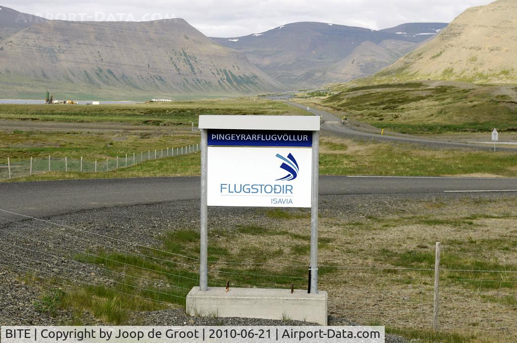 Thingeyri Airport, Þingeyri Iceland (BITE) - entrance to the parking area of the airport