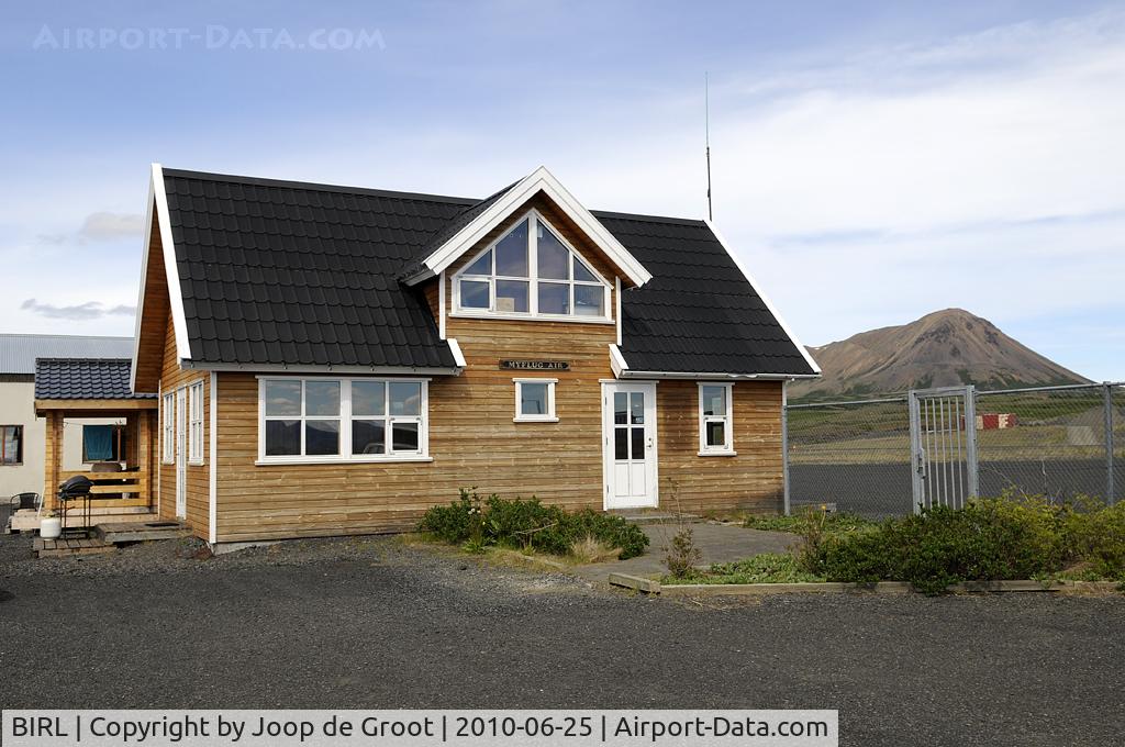 BIRL Airport - Reykjahlid terminal building, control tower and Myflug Air office building. All in one...