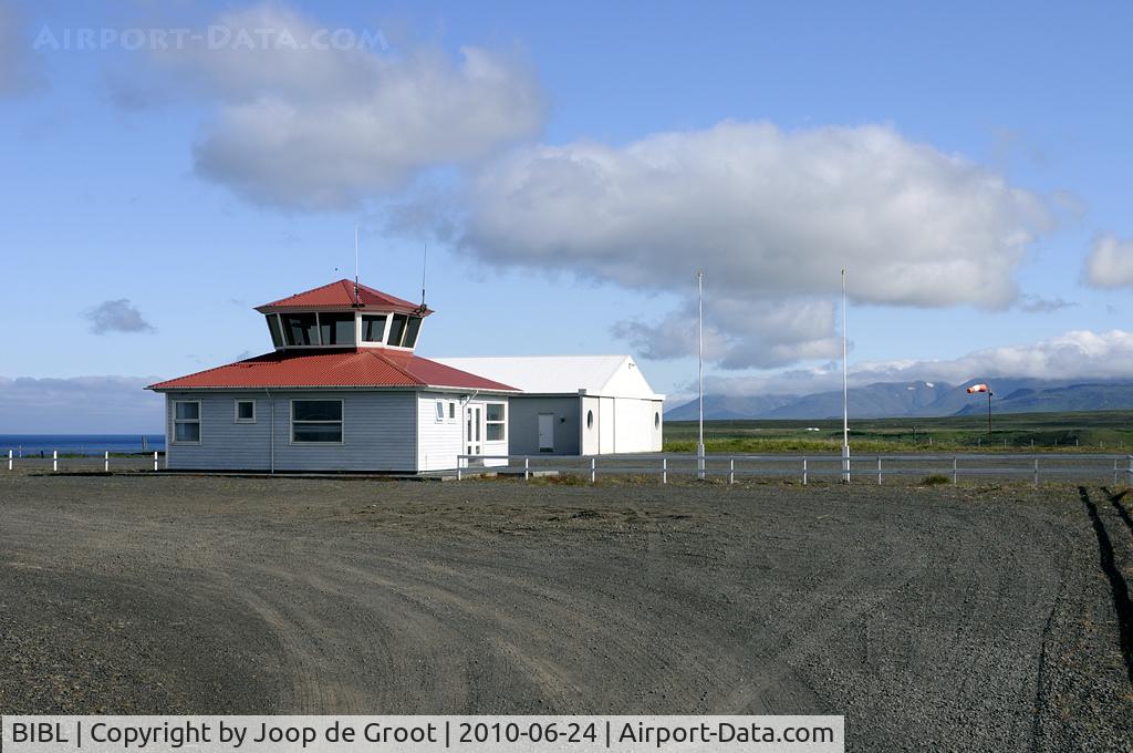 Blönduós Airport, Blönduós Iceland (BIBL) - terminal building annex control tower and hangar at Blönduós airfield