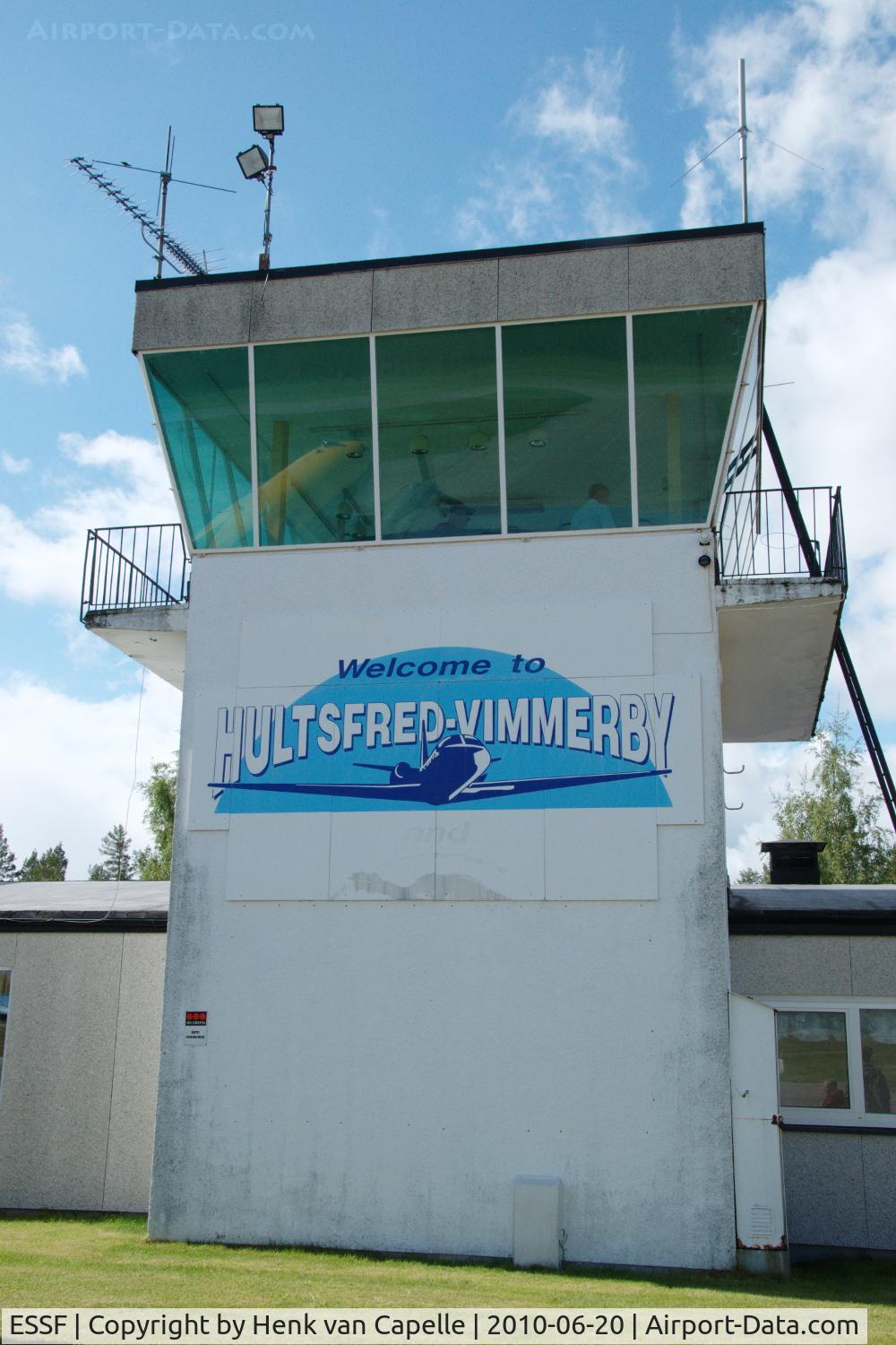 Hultsfred-Vimmerby Airport, Hultsfred / Vimmerby Sweden (ESSF) - The tower of Hultsfred-Vimmerby airfield during the 2010 air show.