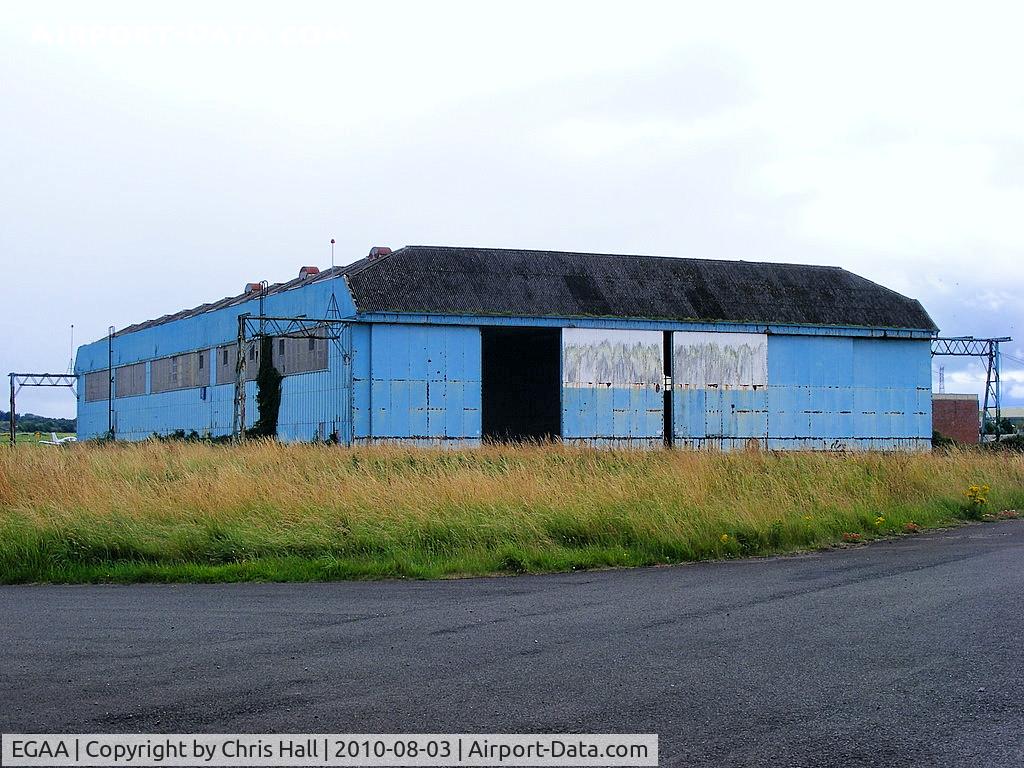 Belfast International Airport, Belfast, Northern Ireland United Kingdom (EGAA) - one of the former RAF hangars at Belfast International Airport which is the former RAF Aldergrove