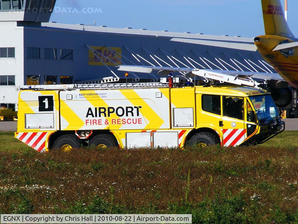 Nottingham East Midlands Airport, East Midlands, England United Kingdom (EGNX) - Fire truck at East Midlands Airport