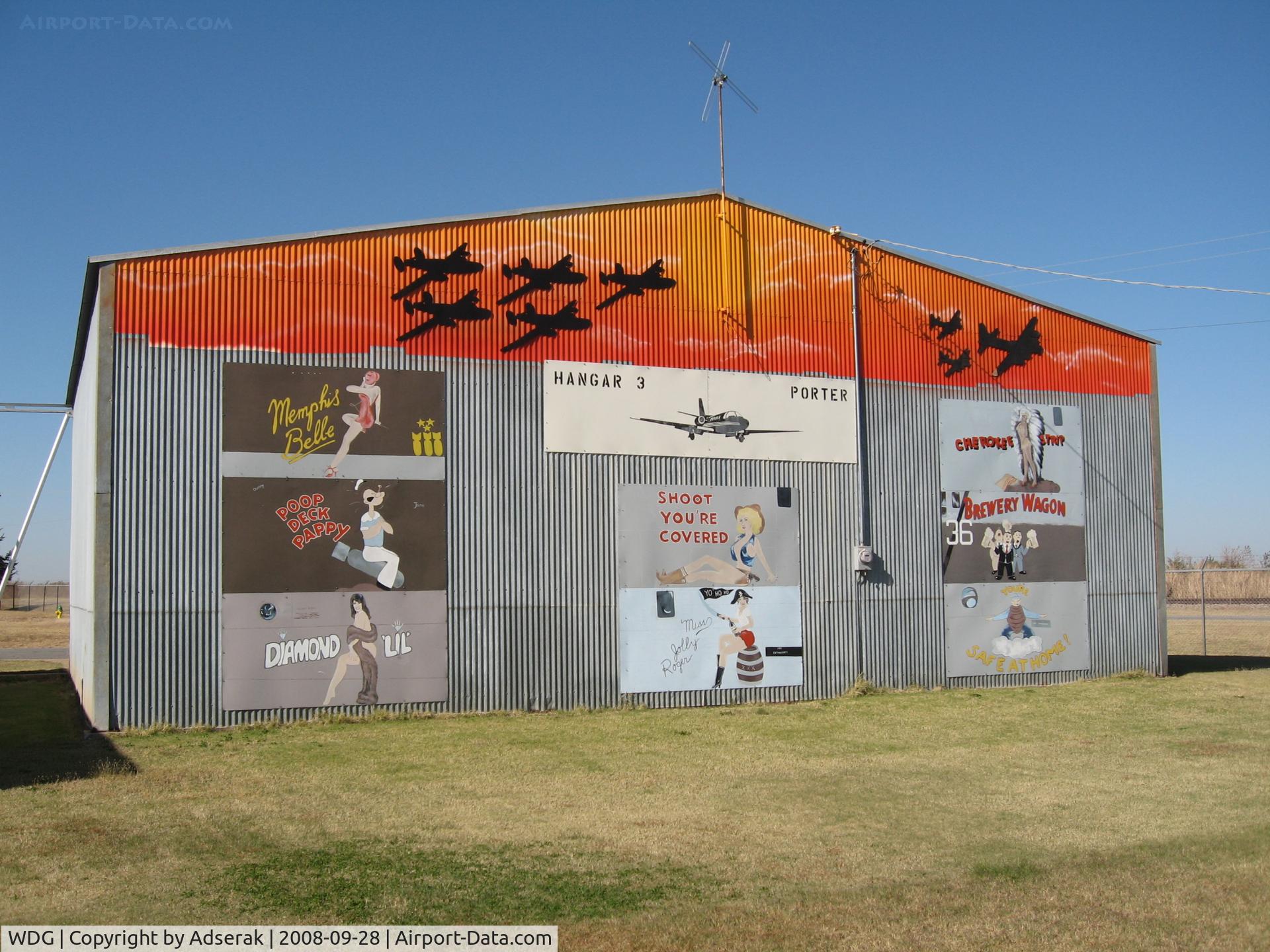 Enid Woodring Regional Airport (WDG) - Hangar art at Enid
