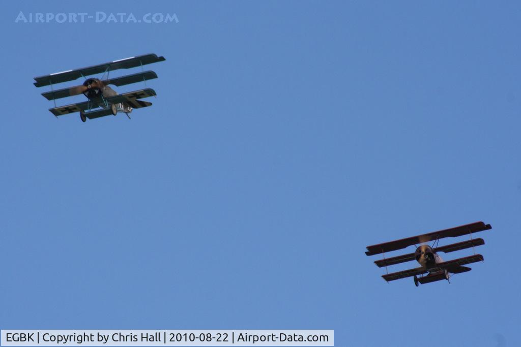 Sywell Aerodrome Airport, Northampton, England United Kingdom (EGBK) - Two Fokker triplanes displaying at the Sywell Airshow