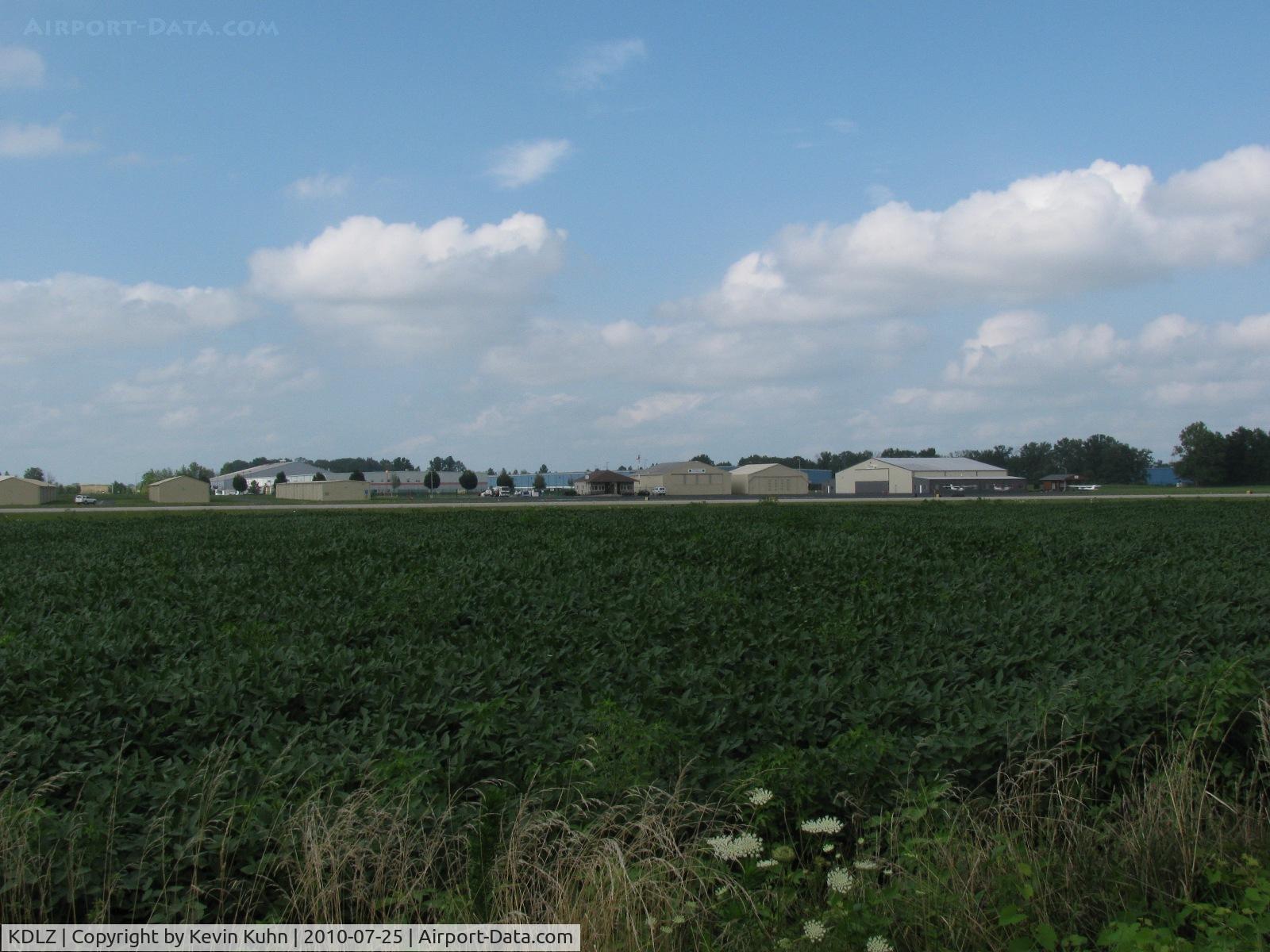 Delaware Municipal - Jim Moore Field Airport (DLZ) - Viewed from across the field on Airport Road. 