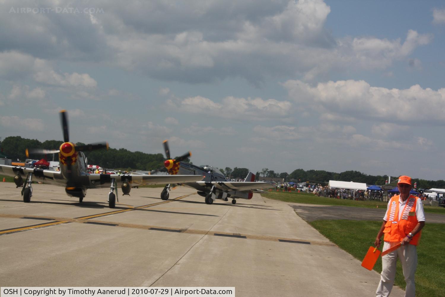 Wittman Regional Airport (OSH) - Mustangs N451MG and N151MW going out to play.
