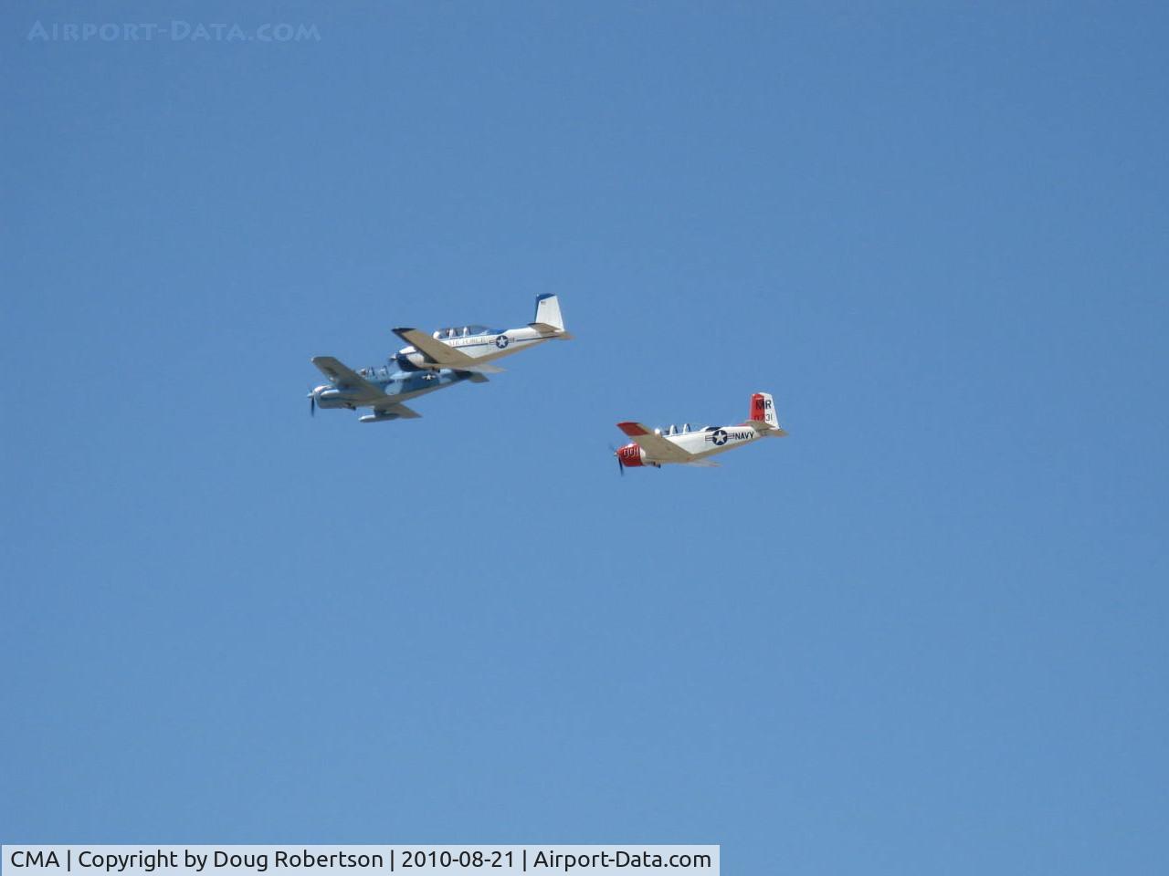 Camarillo Airport (CMA) - Three Beech T-34 MENTORS Formation Flight