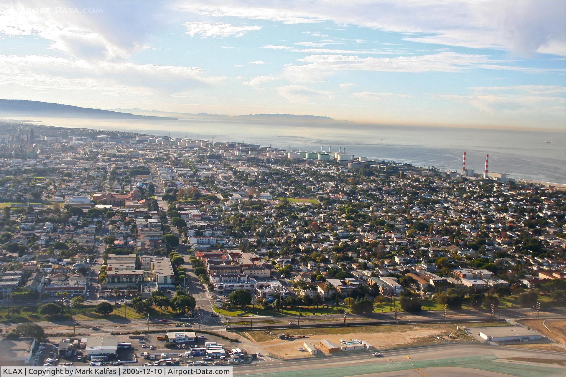 Los Angeles International Airport (LAX) - El Segundo California, as seen on a 25R departure, truly one of the friendliest towns in the US...
