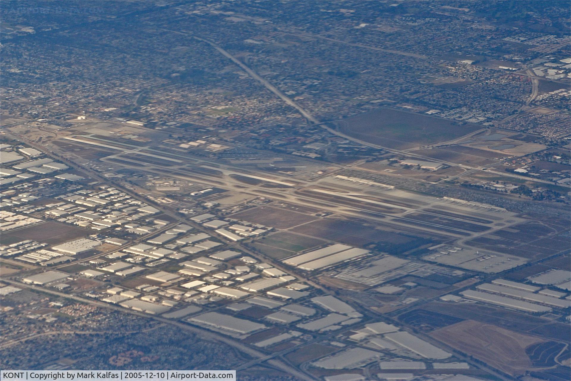 Ontario International Airport (ONT) - Ontario International Airport, Ontario, California as seen descending through 12.000' on the approach to LAX.
