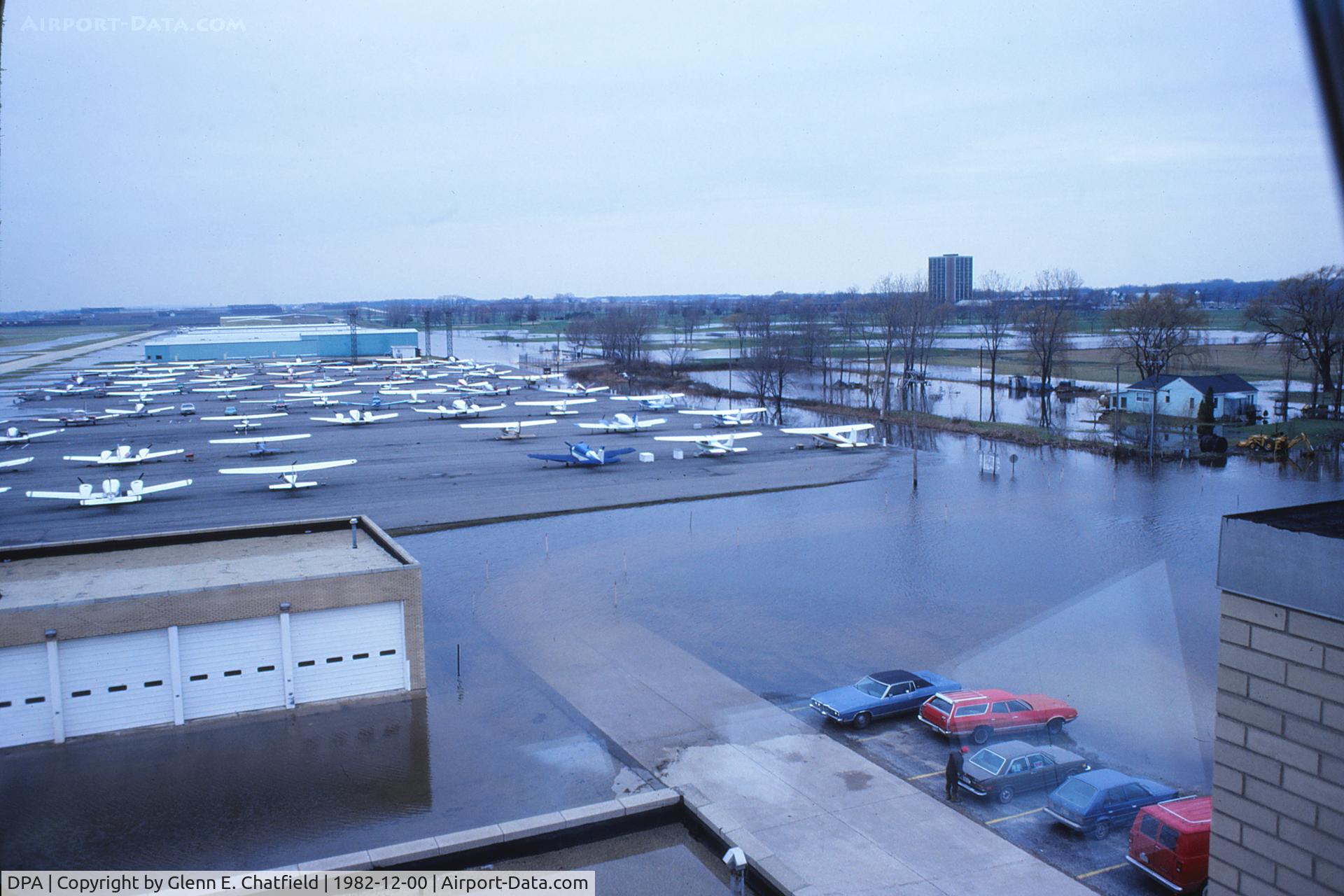 Dupage Airport (DPA) - Flooding seen from the Control Tower looking WNW