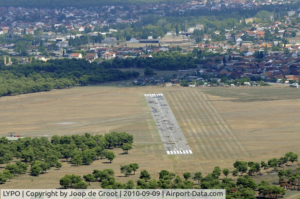 LYPO Airport - Overview of Podgorica-Cemovsko Polje, locally known as 'Stara Aerodrom'.