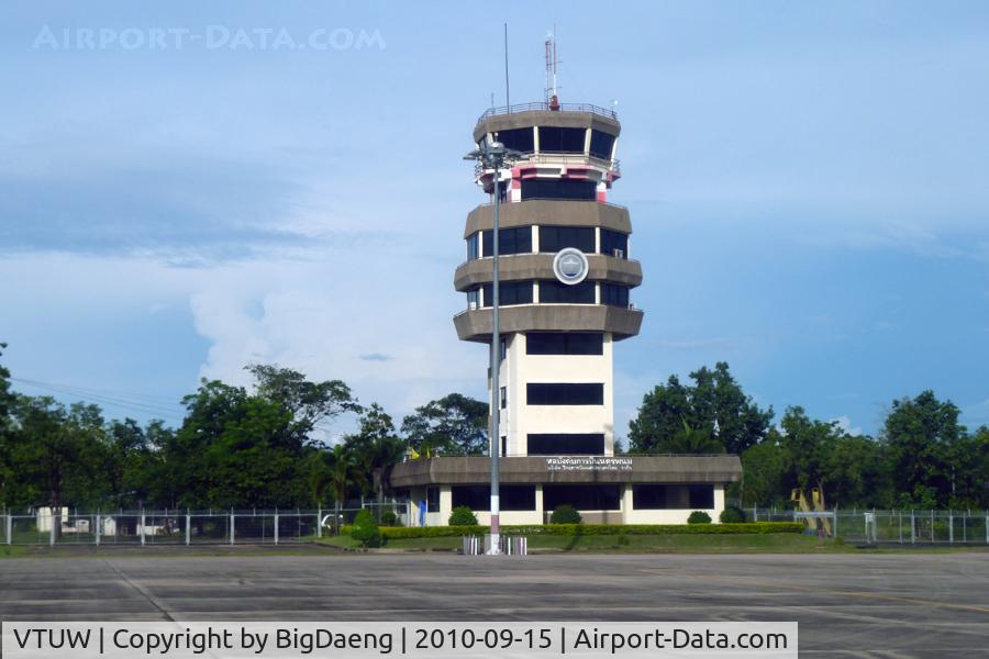 Nakhon Phanom Airport, Nakhon Phanom Thailand (VTUW) - Control Tower as seen from seat 16D onboard flight DD9520 ... an ATR72, HS-TRB