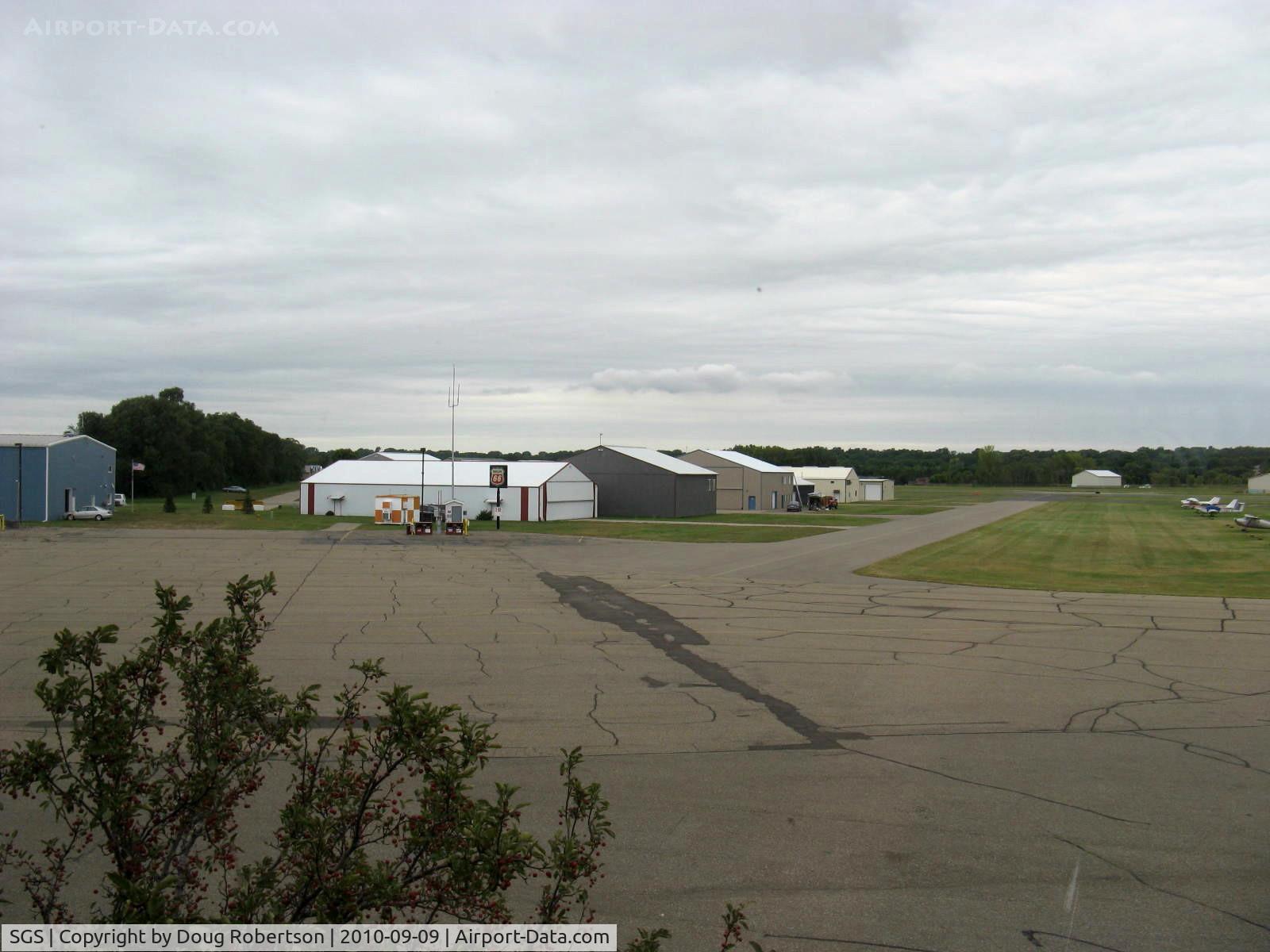 South St Paul Muni-richard E Fleming Fld Airport (SGS) - Aircraft Hangars, taxiway in foreground