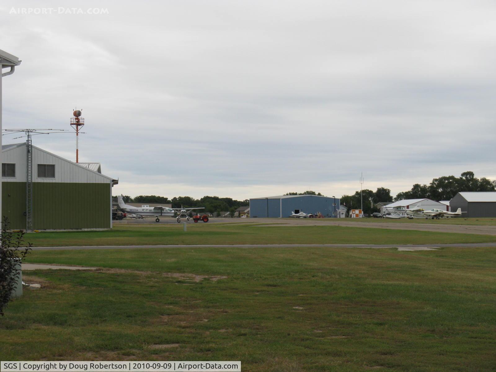 South St Paul Muni-richard E Fleming Fld Airport (SGS) - Airport Rotating Beacon, aircraft hangars