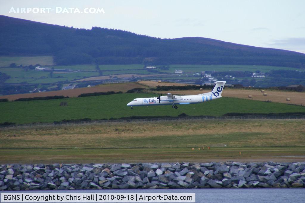 Isle of Man Airport, Isle of Man United Kingdom (EGNS) - Flybe Dash-8 on short finals into Ronaldsway Airport