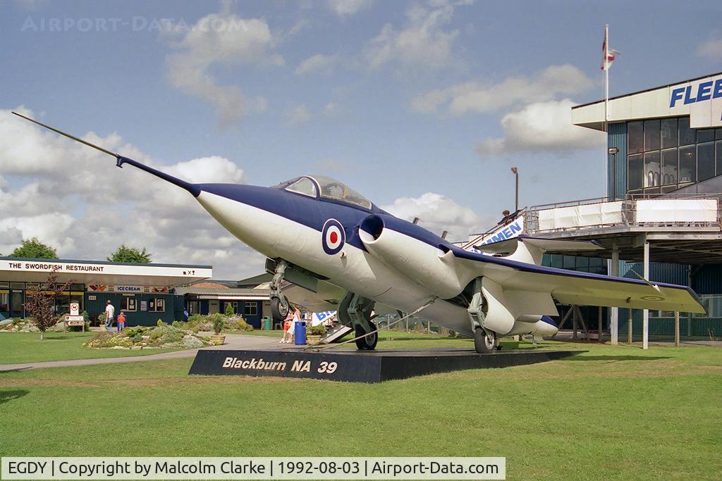 RNAS Yeovilton Airport, Yeovil, England United Kingdom (EGDY) - Blackburn NA-39 XK488, the gate guardian at the entrance to the Fleet Air Arm Museum, Yeovilton, UK.