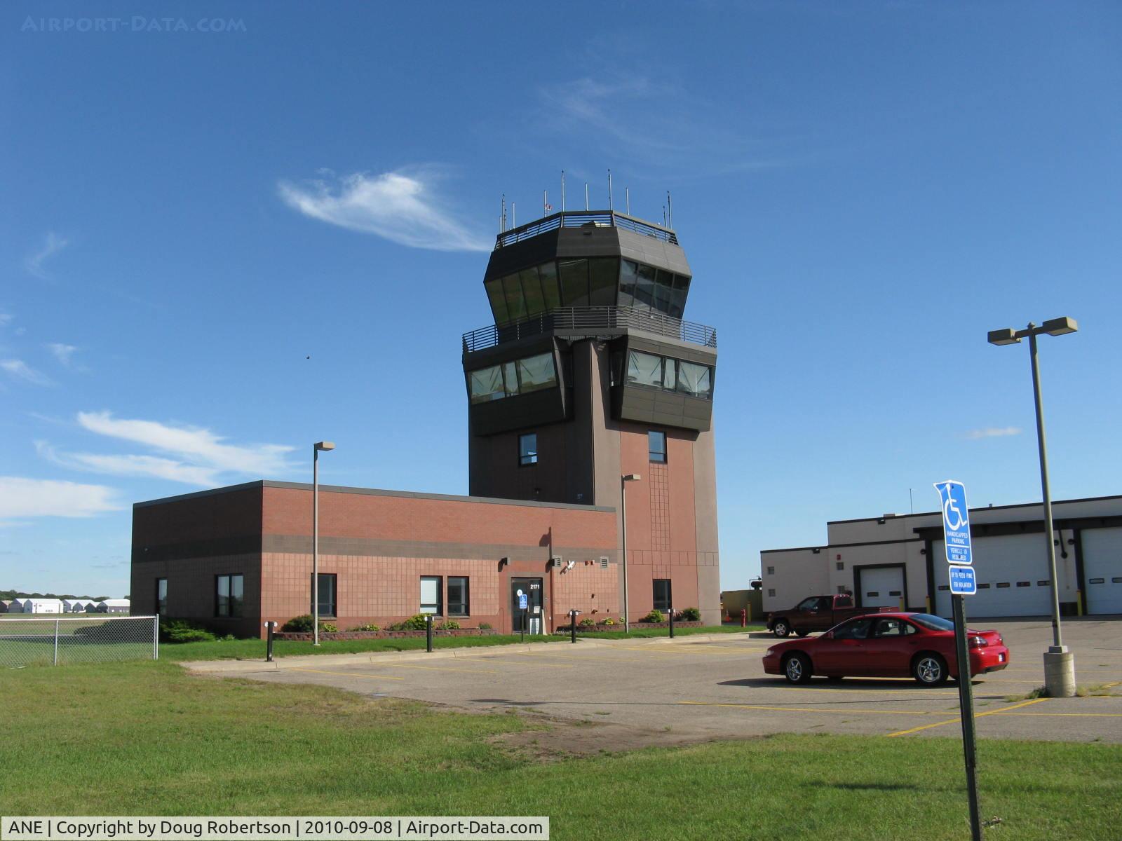 Anoka County-blaine Arpt(janes Field) Airport (ANE) - Minnesota Air Traffic Control Tower.When I learned to fly here in 1965/66 there was no tower. I unexpectedly soloed at -11F temperature here from the crosswind runway. Good lift?-in spades!!