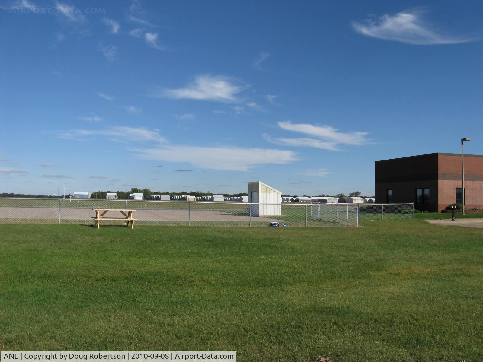 Anoka County-blaine Arpt(janes Field) Airport (ANE) - Extensive hangars on east side of 18-36. In 1965 there were only a few year-around tiedowns east of Rwy 18-36 and 18-36 was 5,950 ft by 100 ft then. Is shorter now at 4,855 ft. by 100 ft.