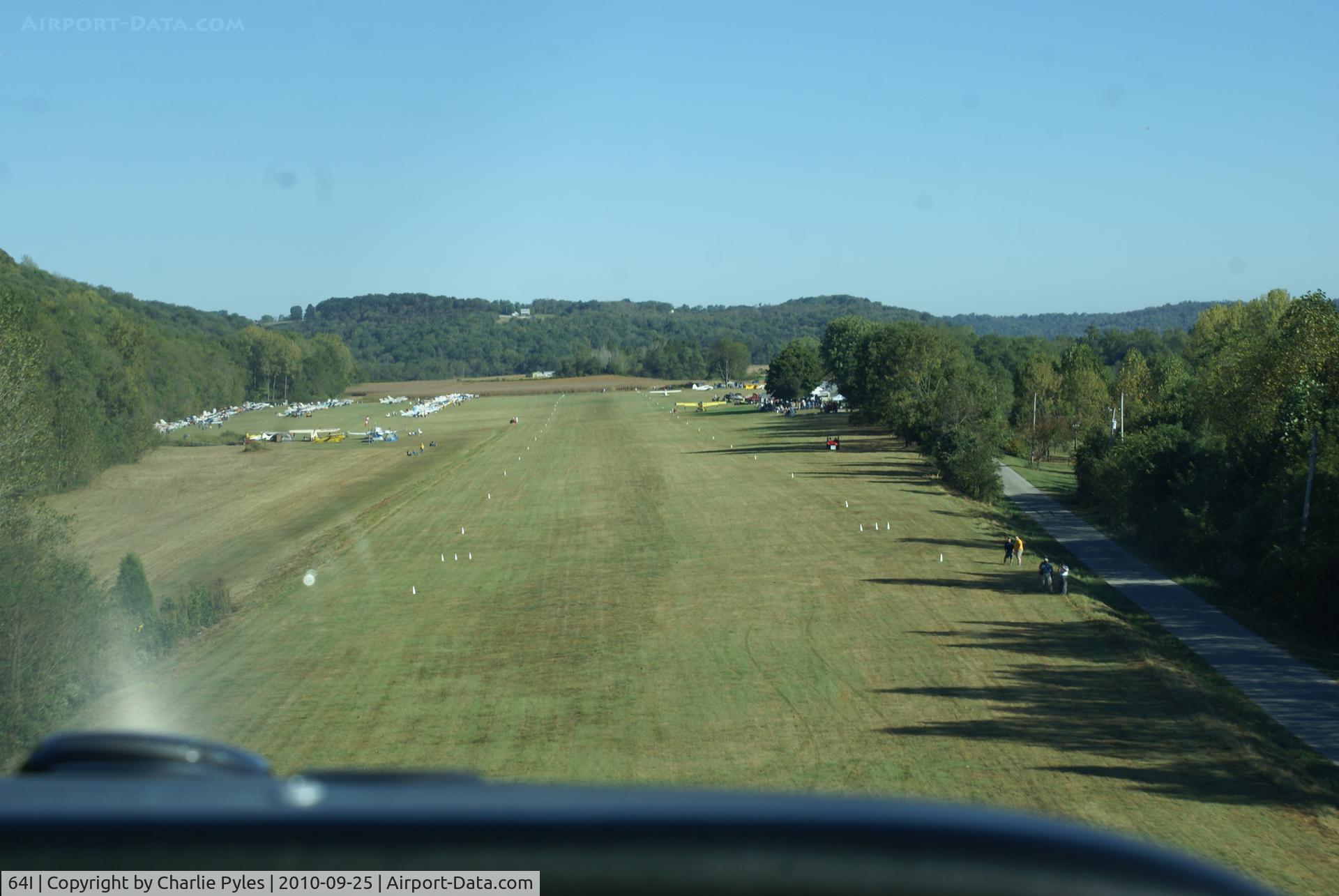 Lee Bottom Airport (64I) - Short final for runway 36 at the 2010 Lee Bottom fly-in 