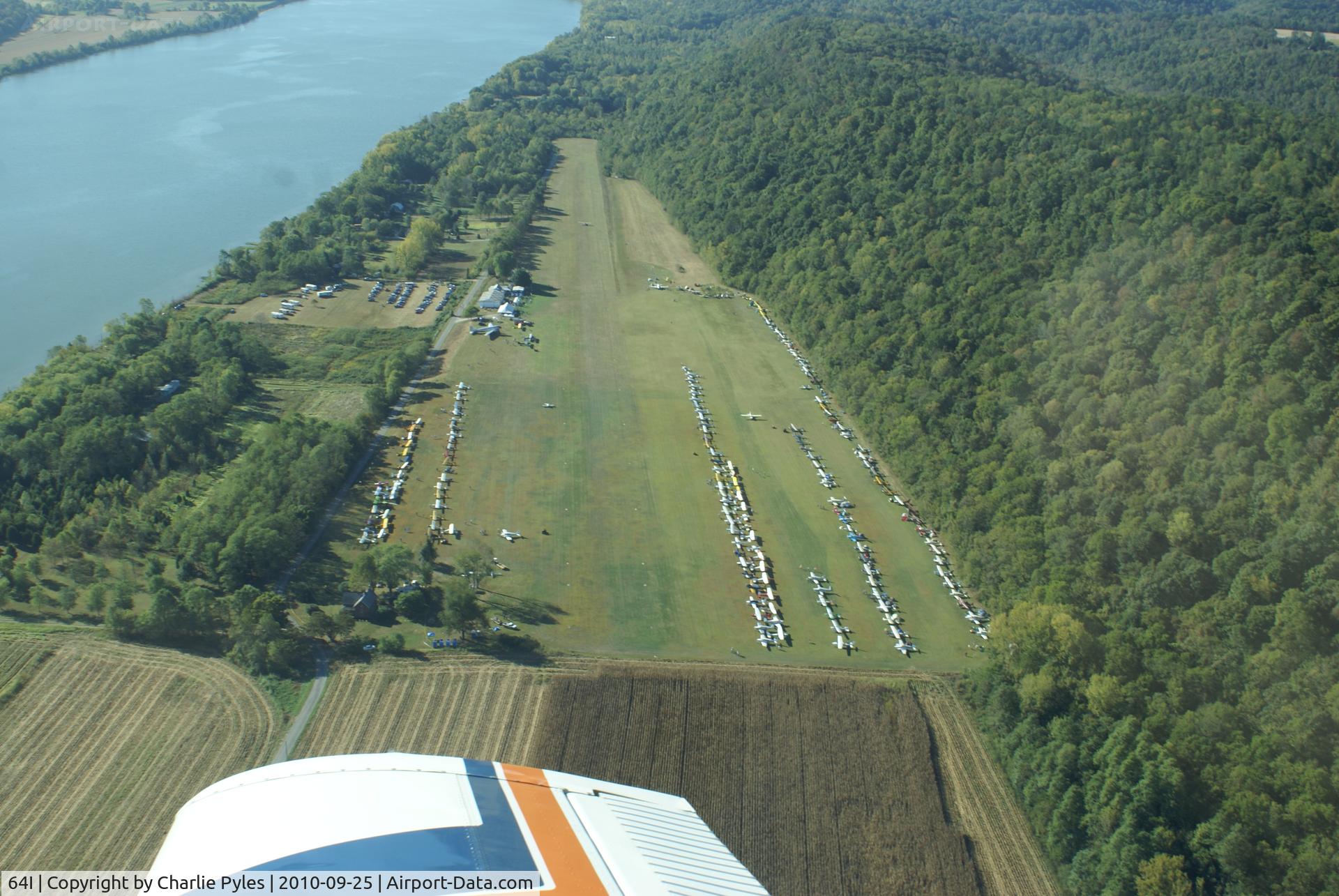 Lee Bottom Airport (64I) - Crosswind for a runway 36 landing at Lee Bottom 2010.