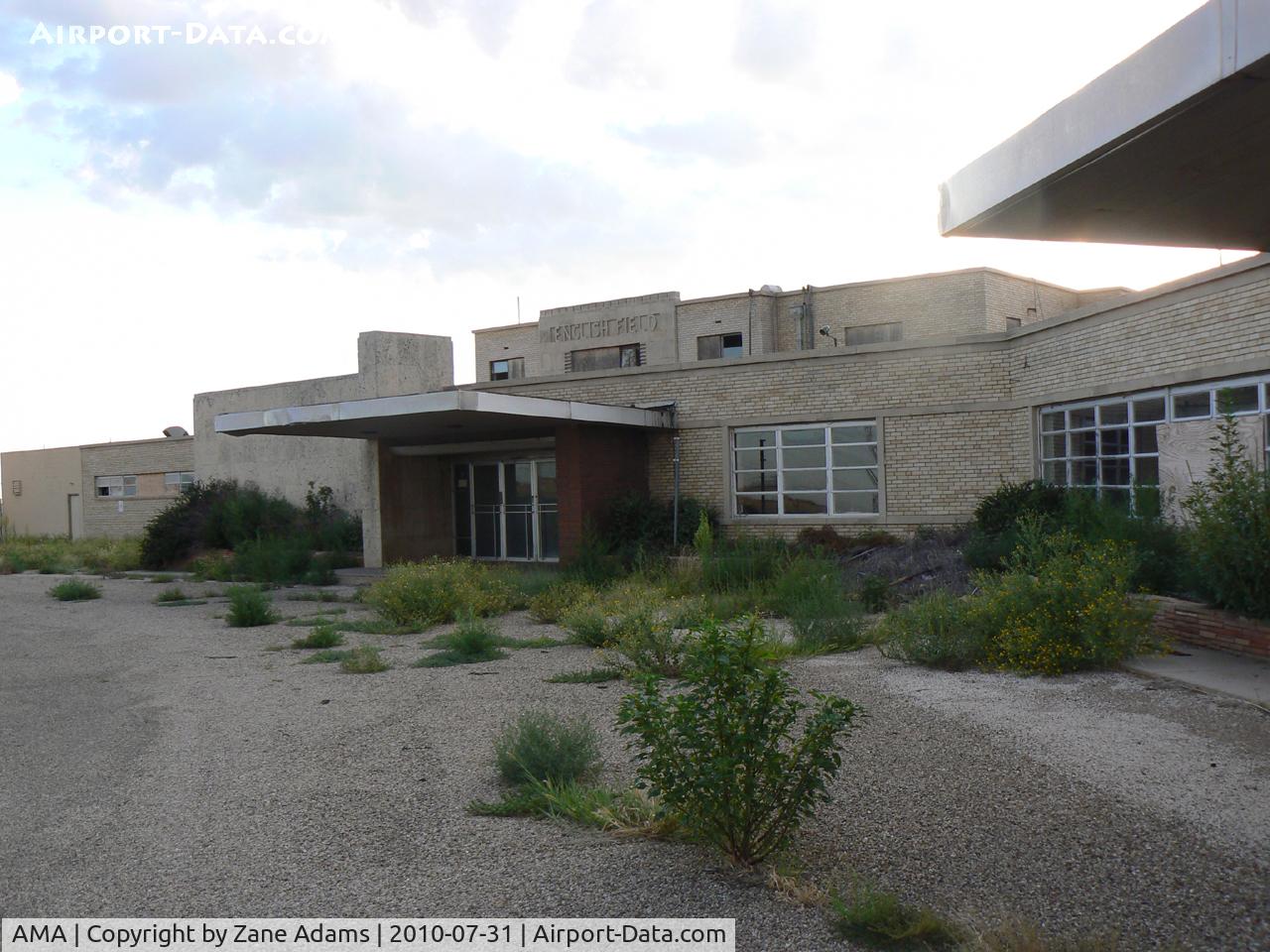 Rick Husband Amarillo International Airport (AMA) - This terminal dates from the 1930's when the Amarillo airport was named English Field. It is unused and in poor condition at this time. 