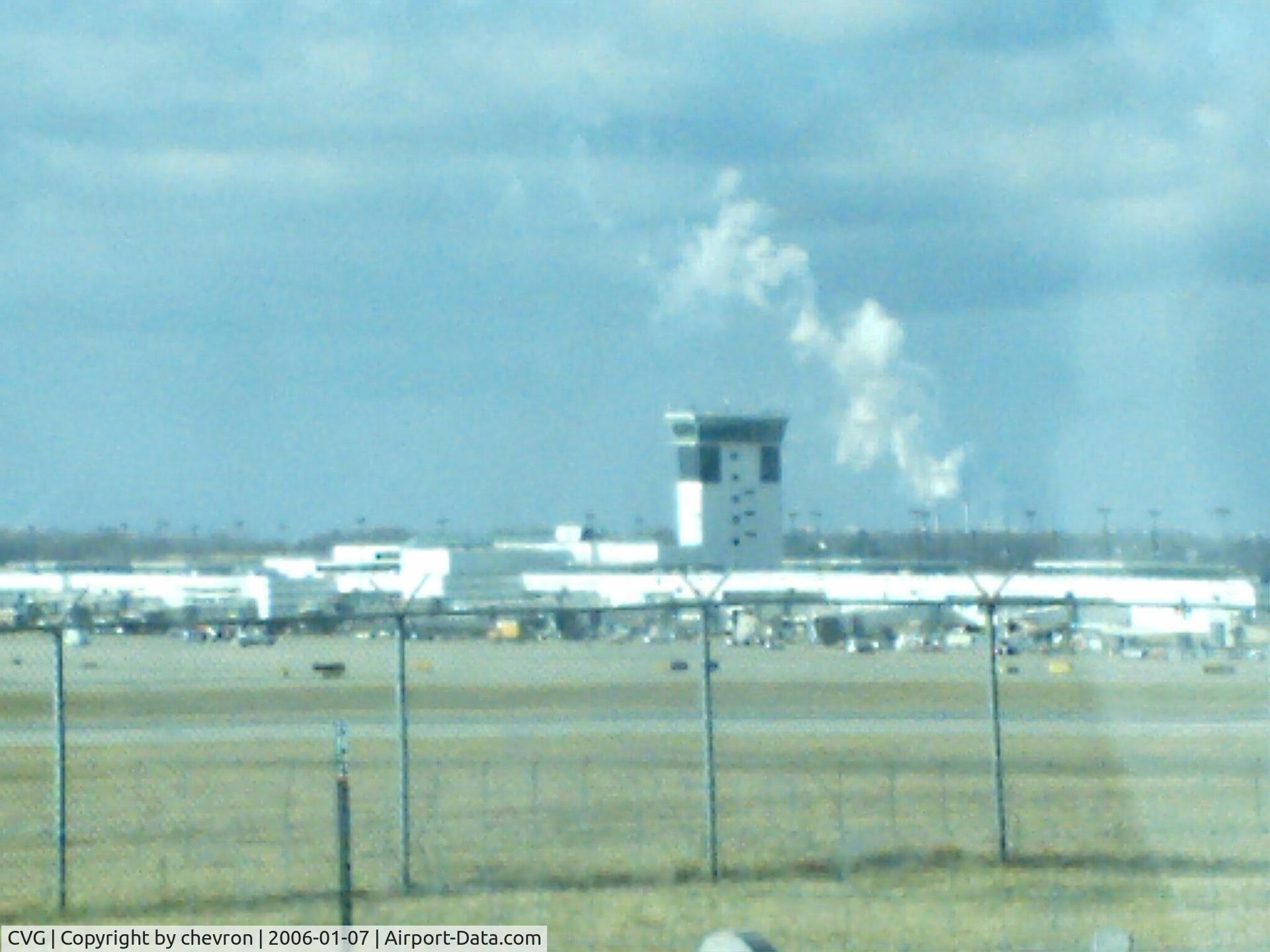 Cincinnati/northern Kentucky International Airport (CVG) - pic taken from viewing area at CVG, smoke in the background is from a power plant , 