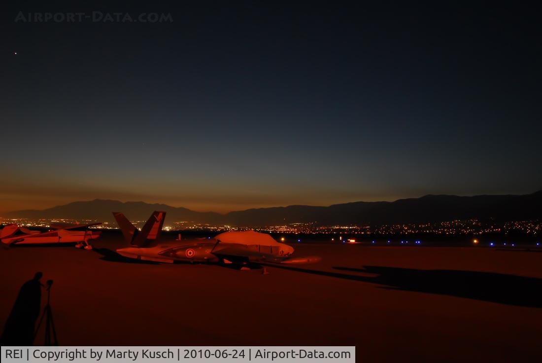 Redlands Municipal Airport (REI) - Looking west after sunset.