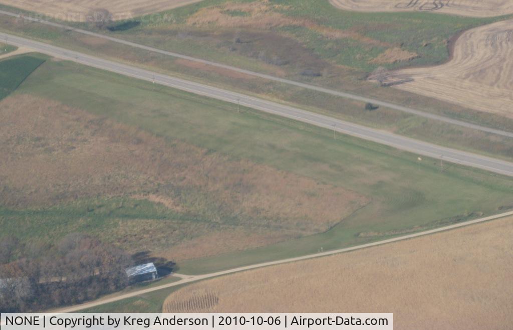 NONE Airport - A view of a private airstrip just southeast of Evansville, MN along County Road 82. Shot from 2500'.