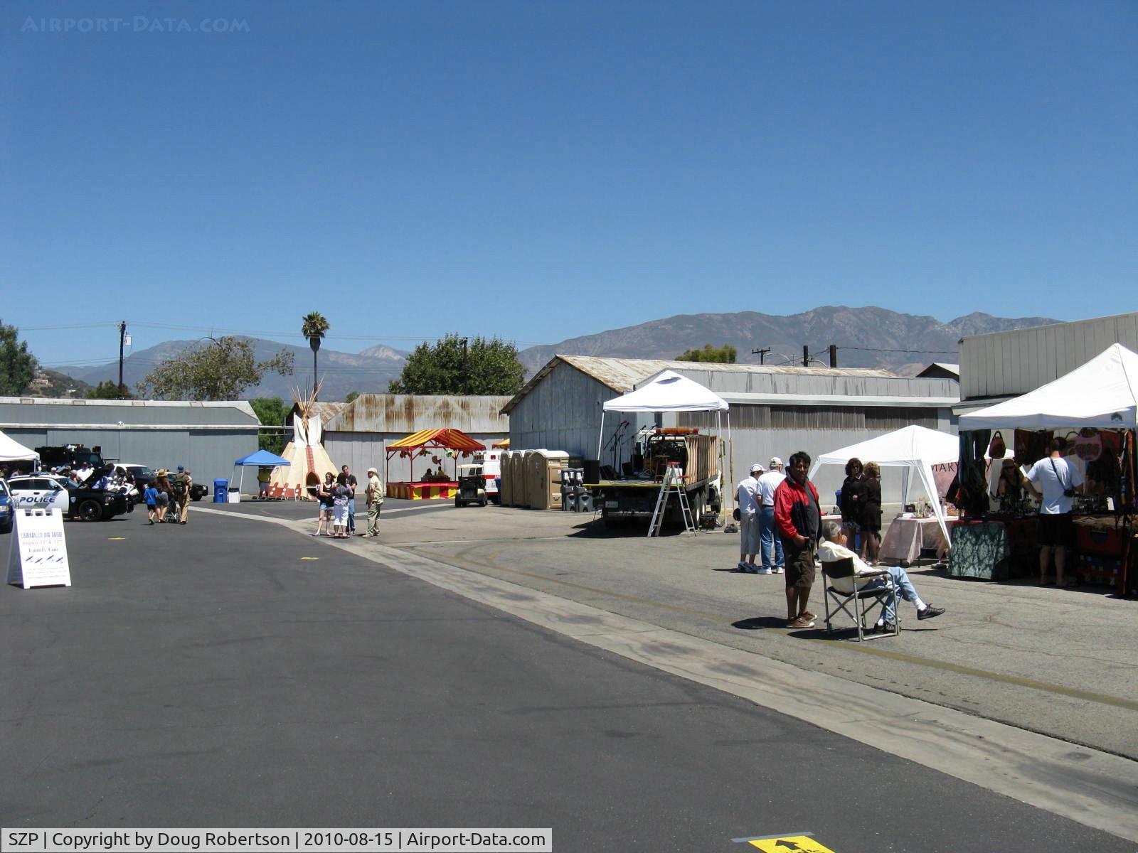 Santa Paula Airport (SZP) - 80th Anniversary Airshow-Vendors and bandstand