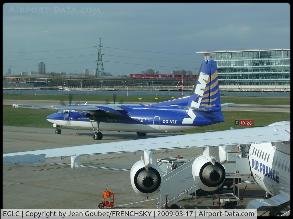 London City Airport, London, England United Kingdom (EGLC) - F50 VLM rouling