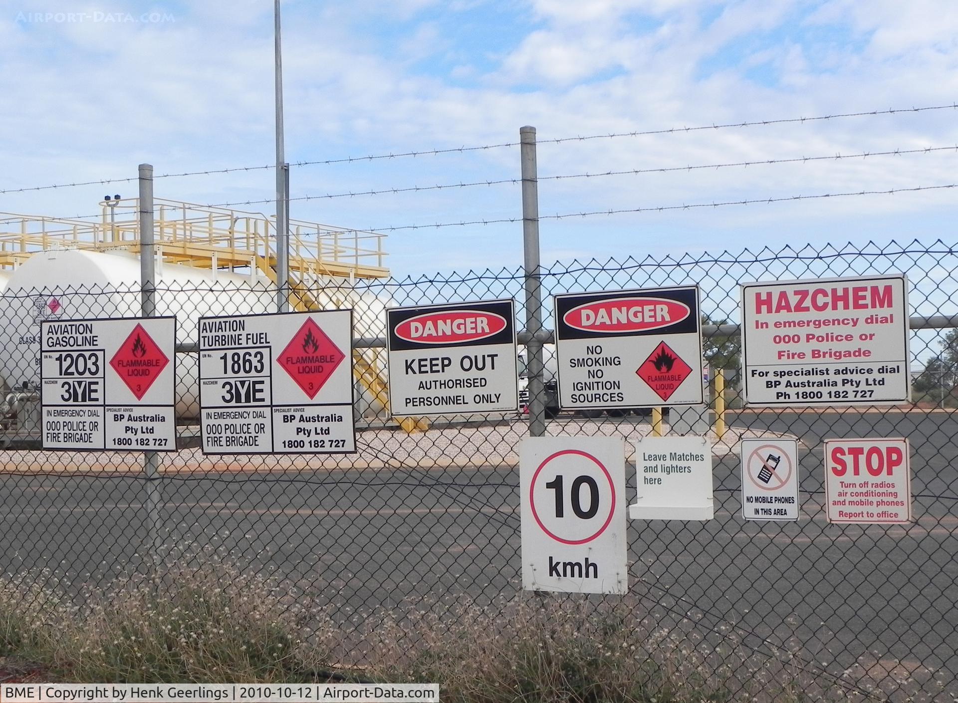 Broome International Airport, Broome, Western Australia Australia (BME) - Fuel depot
