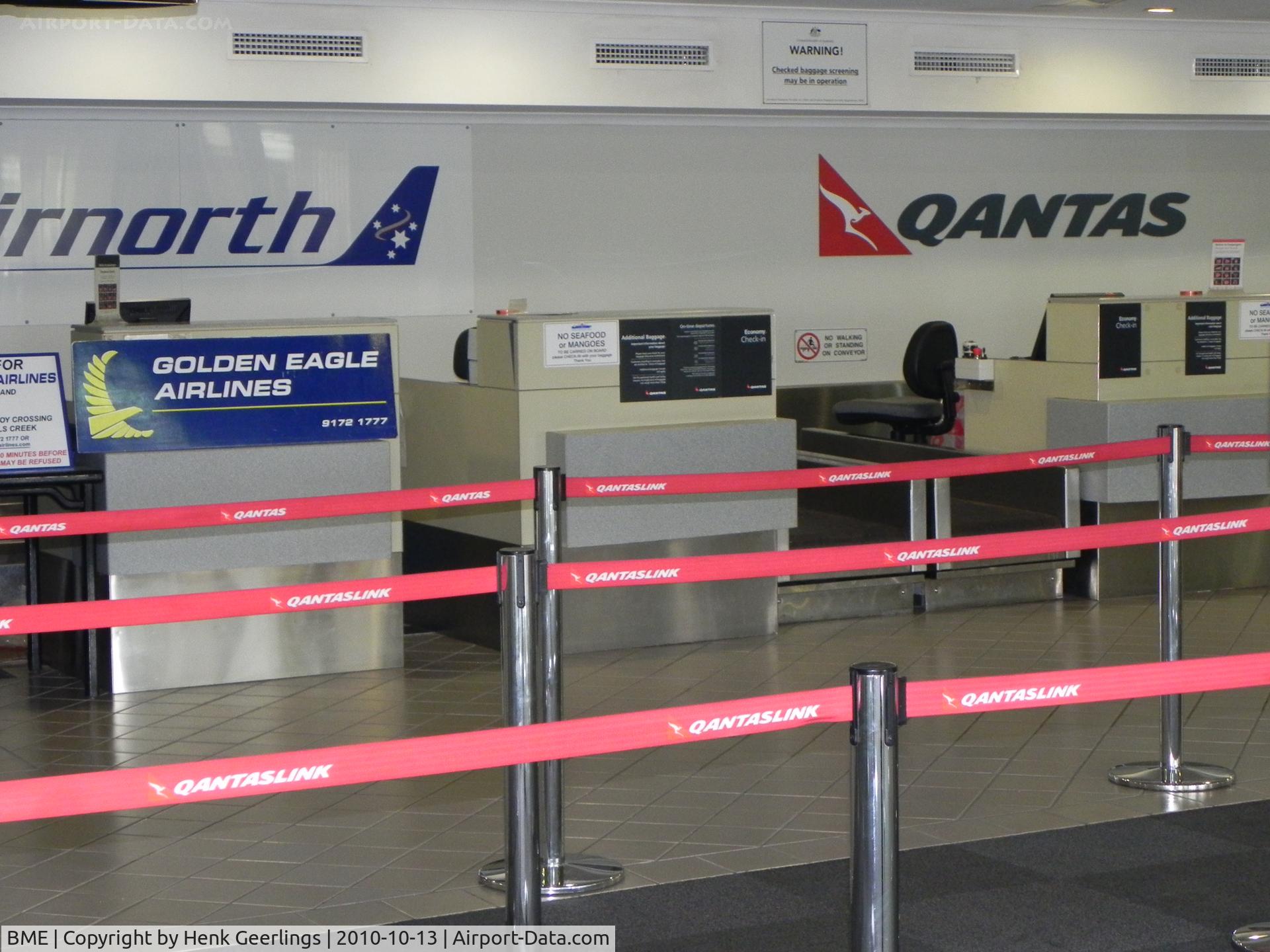 Broome International Airport, Broome, Western Australia Australia (BME) - Check in