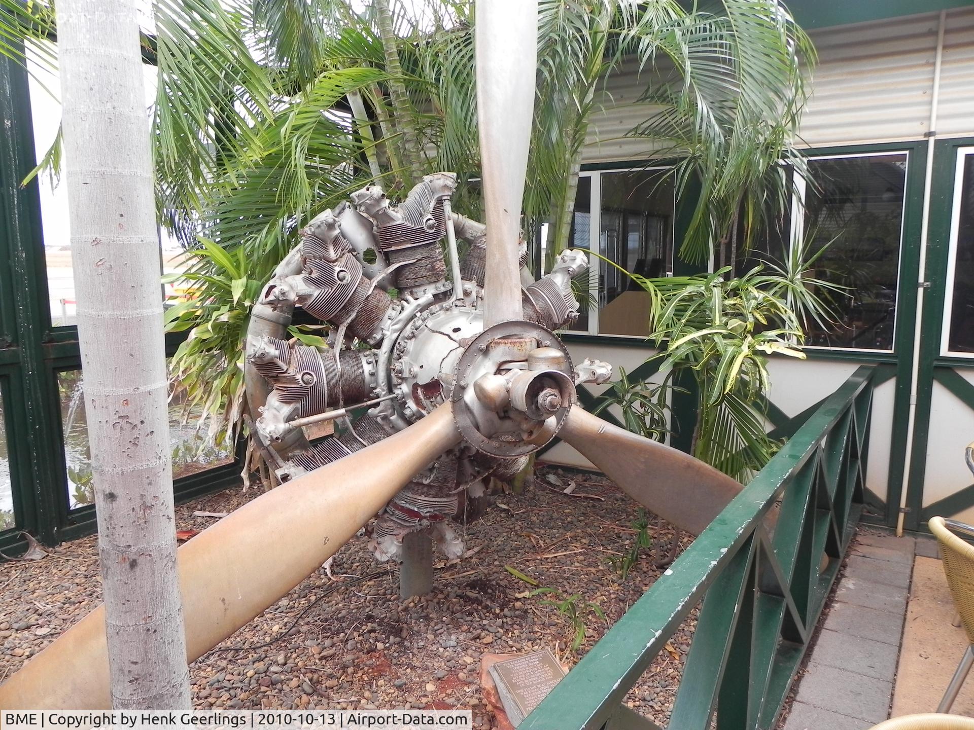 Broome International Airport, Broome, Western Australia Australia (BME) - Engine of Dornier Do-24k Flying boat. Destroyed by attack of Japanese Zero Fighters