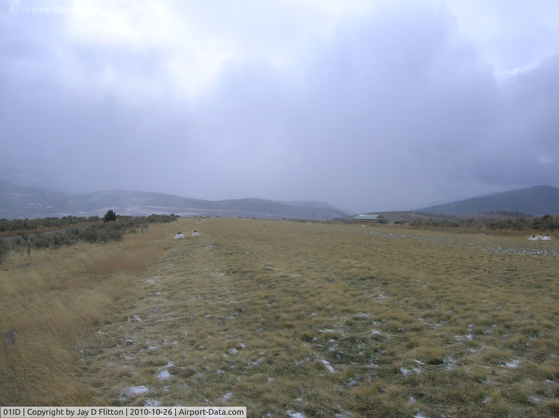 Lava Hot Springs Airport (01ID) - Runway 14 on a cold snowy day.