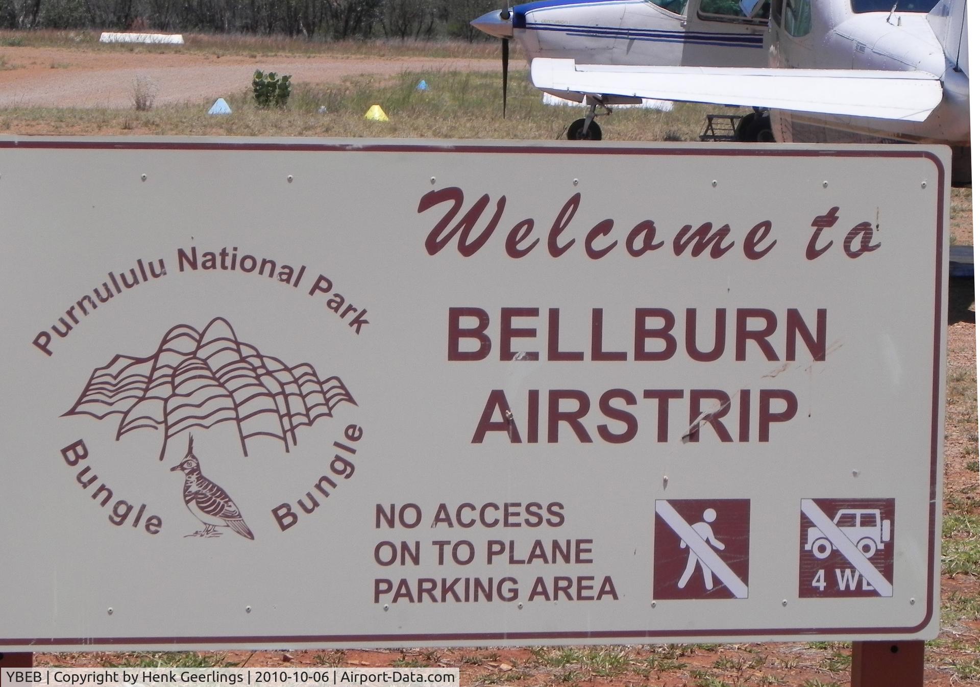 YBEB Airport - Bellburn Airstrip , Kimberley's , WA

Check in for Helicopter flt over Bungle Bungle's by Slingair Heli Work