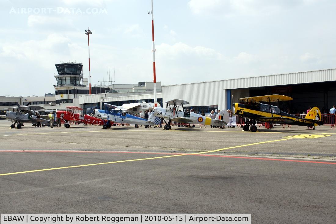 Antwerp International Airport, Antwerp / Deurne, Belgium Belgium (EBAW) - Part of the tarmac;with behind the museum and tower.SV-4's lined up OO-PAX OO-GWB OO-SVB OO-KAT OO-GWC