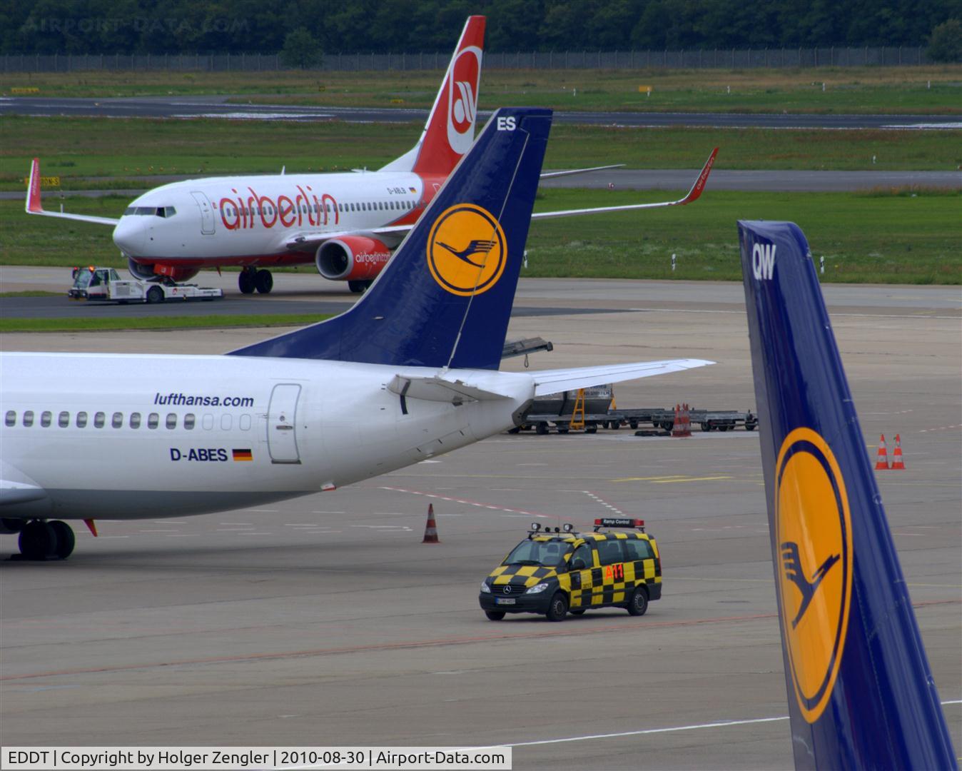 Tegel International Airport (closing in 2011), Berlin Germany (EDDT) - View on a part of 410,000 sqm apron area.