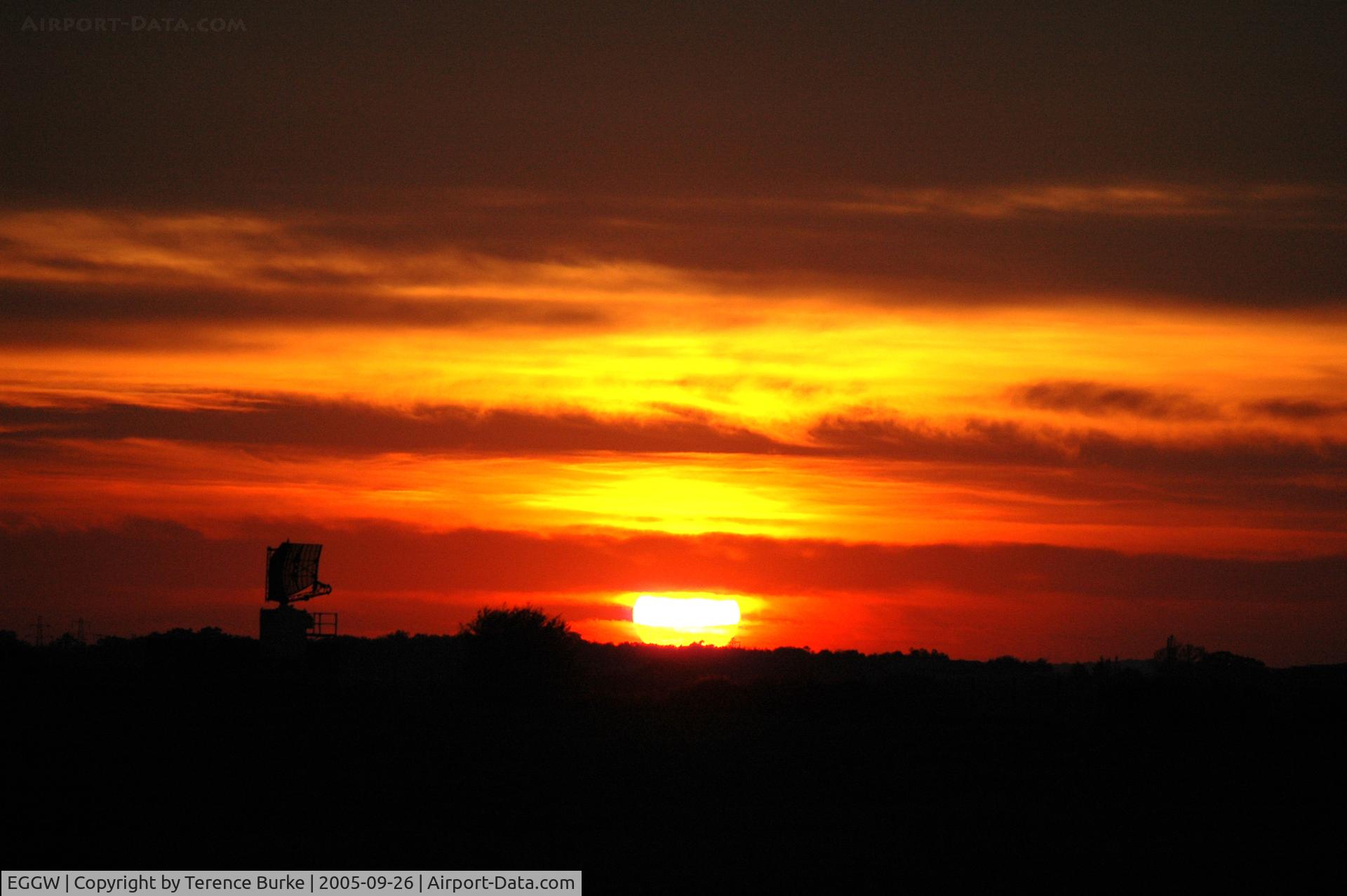 London Luton Airport, London, England United Kingdom (EGGW) - Sunset , Luton Airport. October 2005