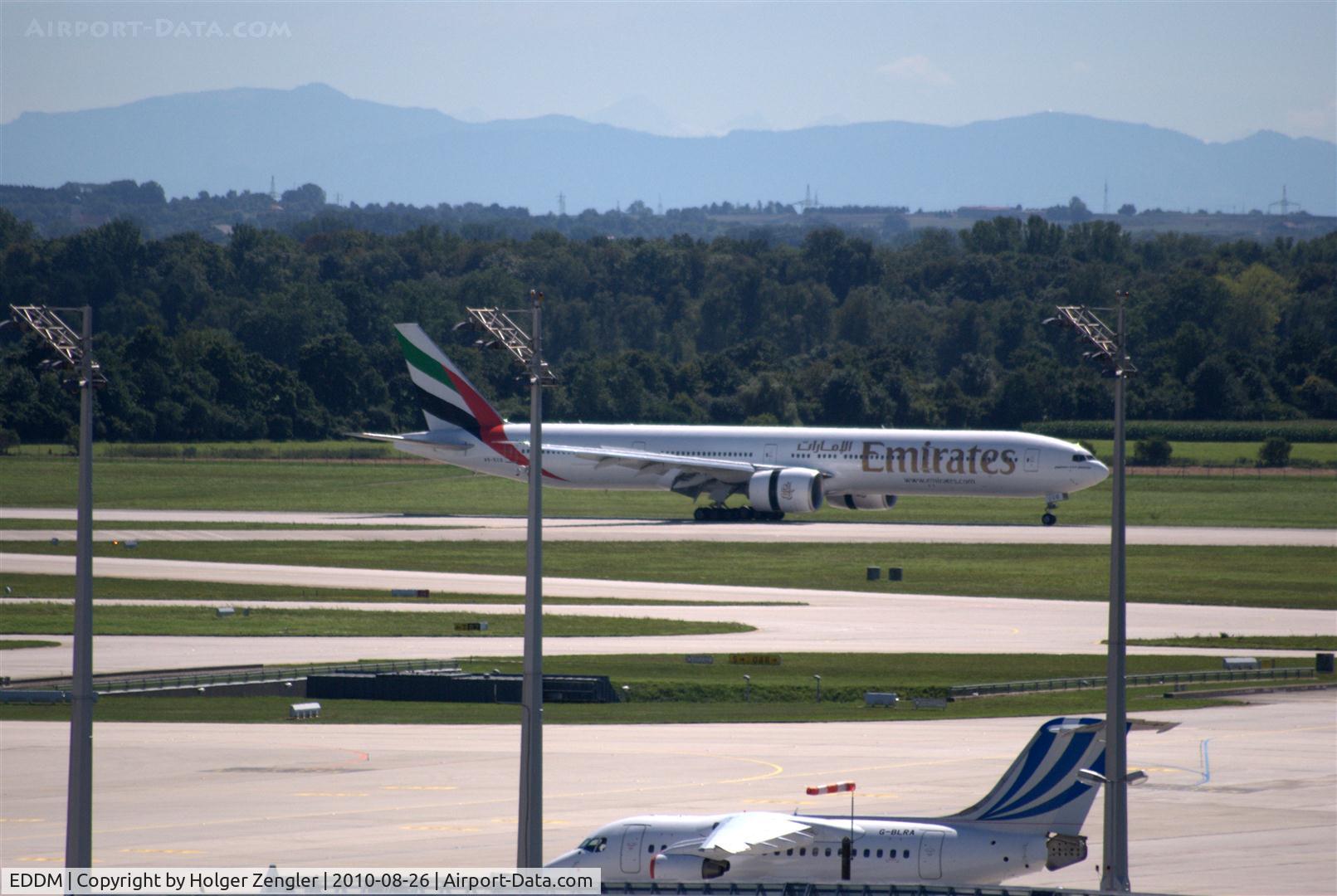 Munich International Airport (Franz Josef Strauß International Airport), Munich Germany (EDDM) - View from visitor´s hill over western apron to runway 26L