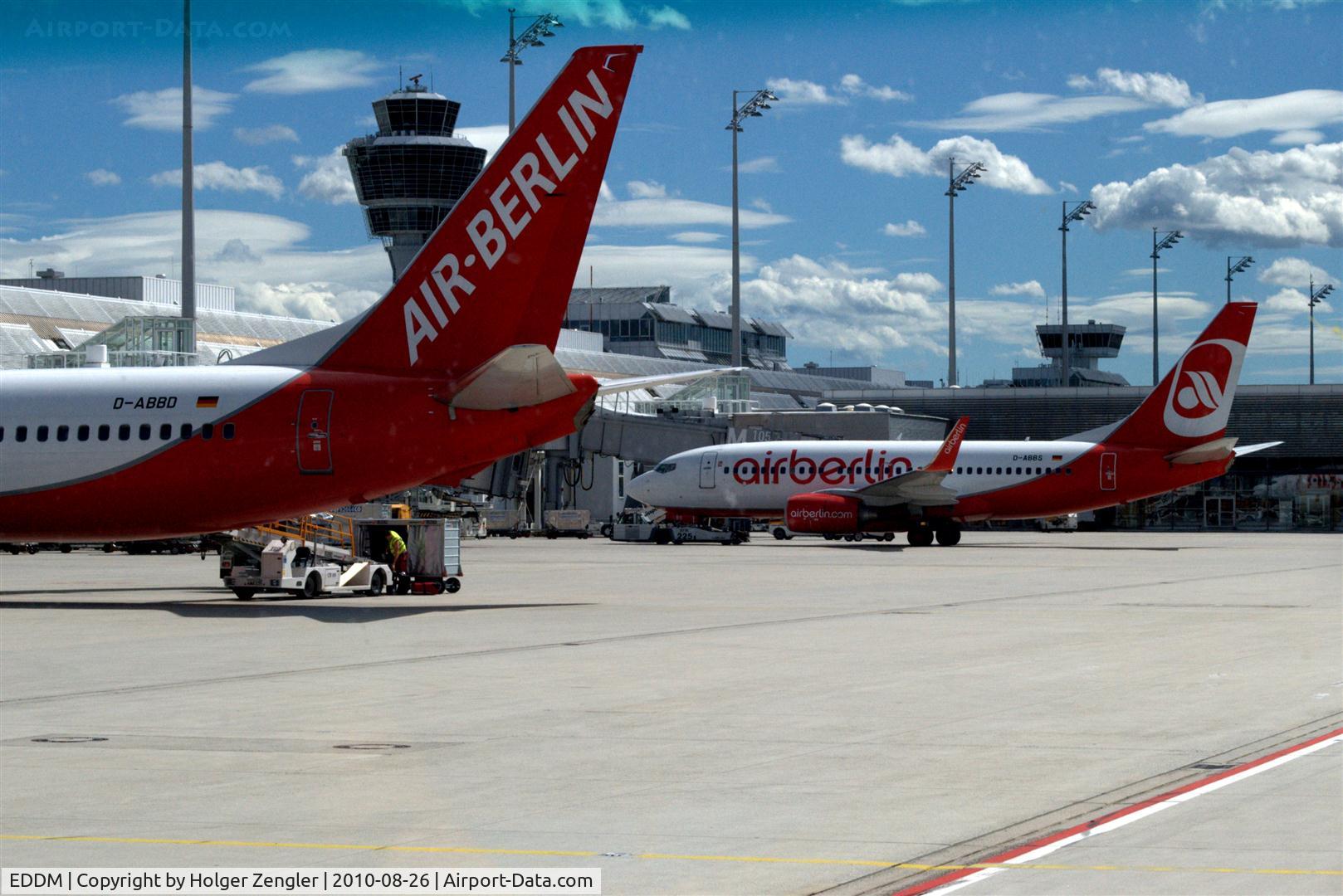 Munich International Airport (Franz Josef Strauß International Airport), Munich Germany (EDDM) - View to the AIR BERLIN corner.......