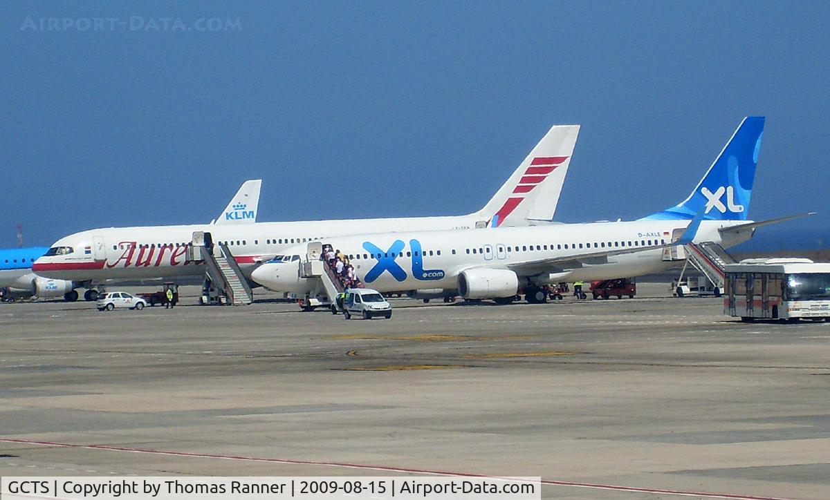 Tenerife South Airport (Reina Sofía), Tenerife Spain (GCTS) - holiday planes on their parking position at Teneriffe Sur