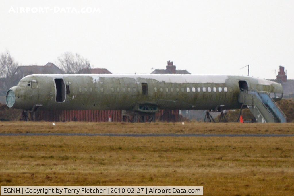 Blackpool International Airport, Blackpool, England United Kingdom (EGNH) - This ATP fuselage was never converted to a full aircraft  and now lies in the centre of Blackpool Airport
