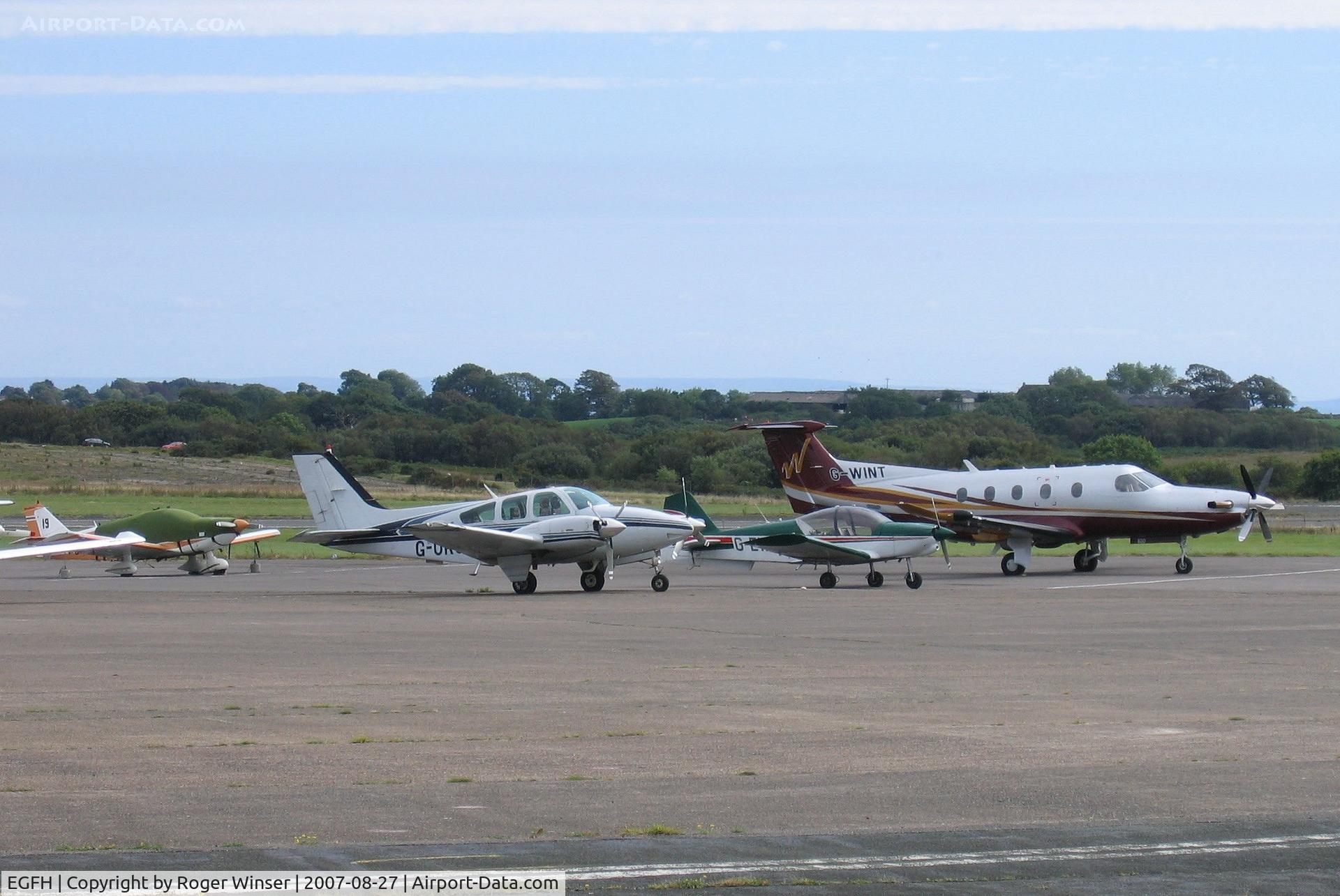 Swansea Airport, Swansea, Wales United Kingdom (EGFH) - Visiting aircraft on the apron.
