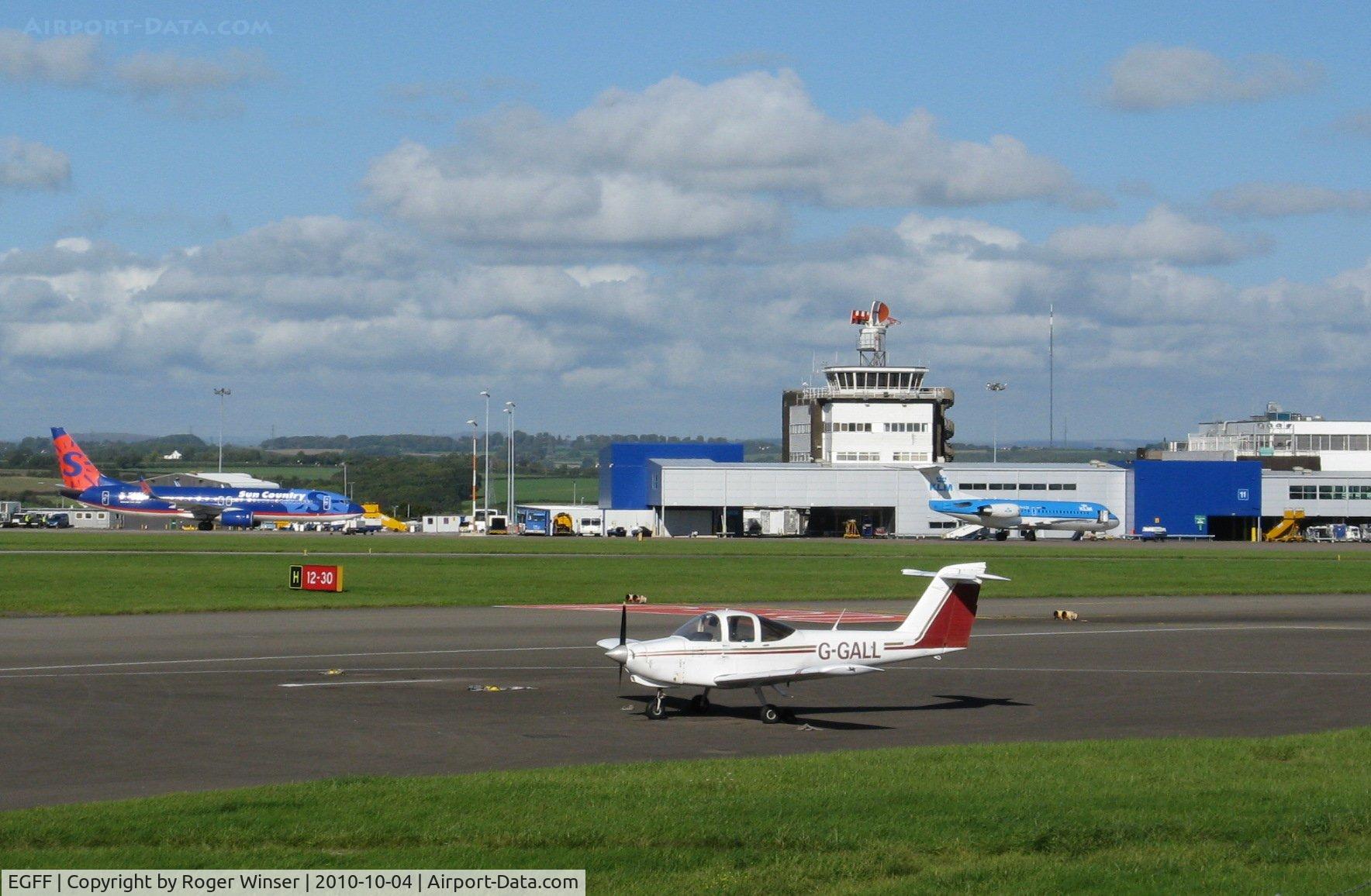 Cardiff International Airport, Cardiff, Wales United Kingdom (EGFF) - View towards the control tower