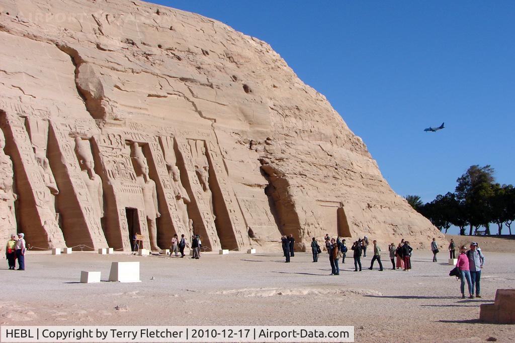Abu Simbel Airport, Abu Simbel Egypt (HEBL) - The flight path to the airport is directly adjacent to these wonderful ancient tombs