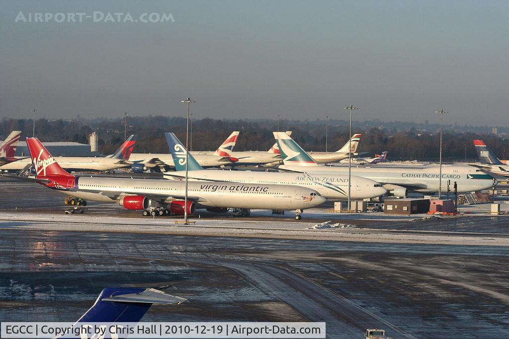Manchester Airport, Manchester, England United Kingdom (EGCC) - some of the many aircraft diverted into MAN due to the severe weather at Heathrow and Gatwick