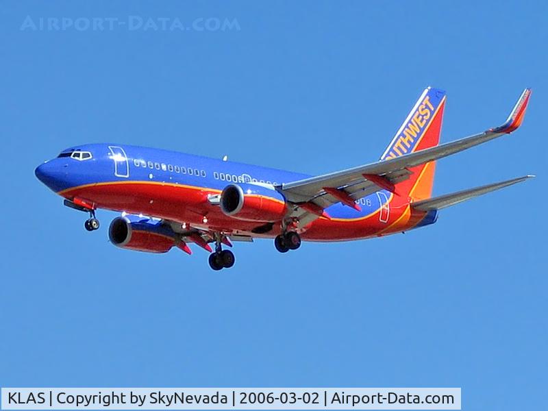 Harry Reid International Airport (LAS) - Southwest Airlines / Looks like a running back - ball tucked in arm extended to push away a tackler.