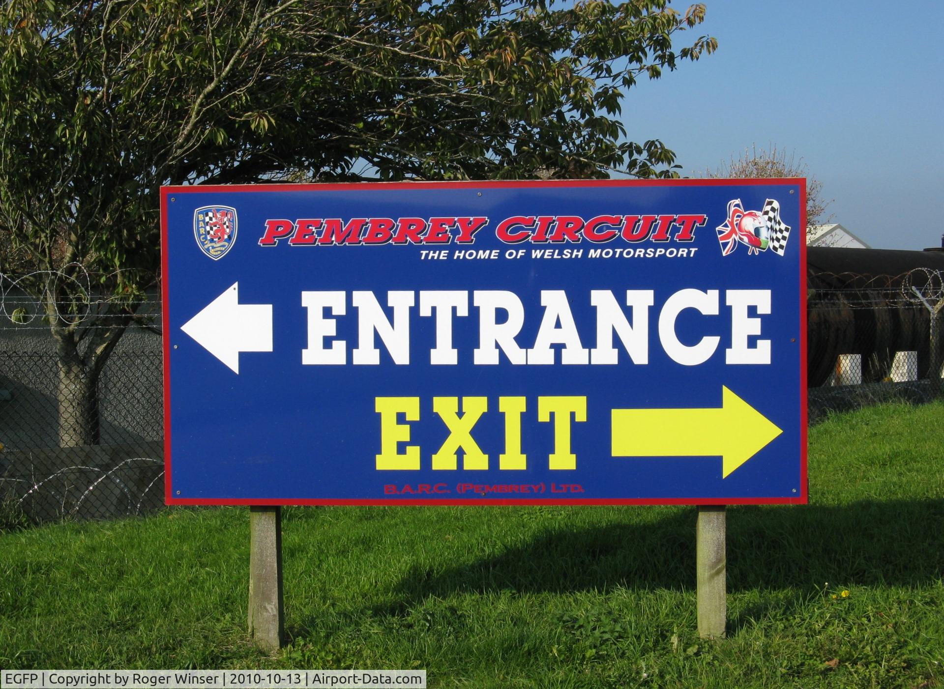 Pembrey Airport, Pembrey, Wales United Kingdom (EGFP) - The Pembrey motor racing circuit uses part of a runway and perimeter track of the former RAF Station Pembrey airfield site.