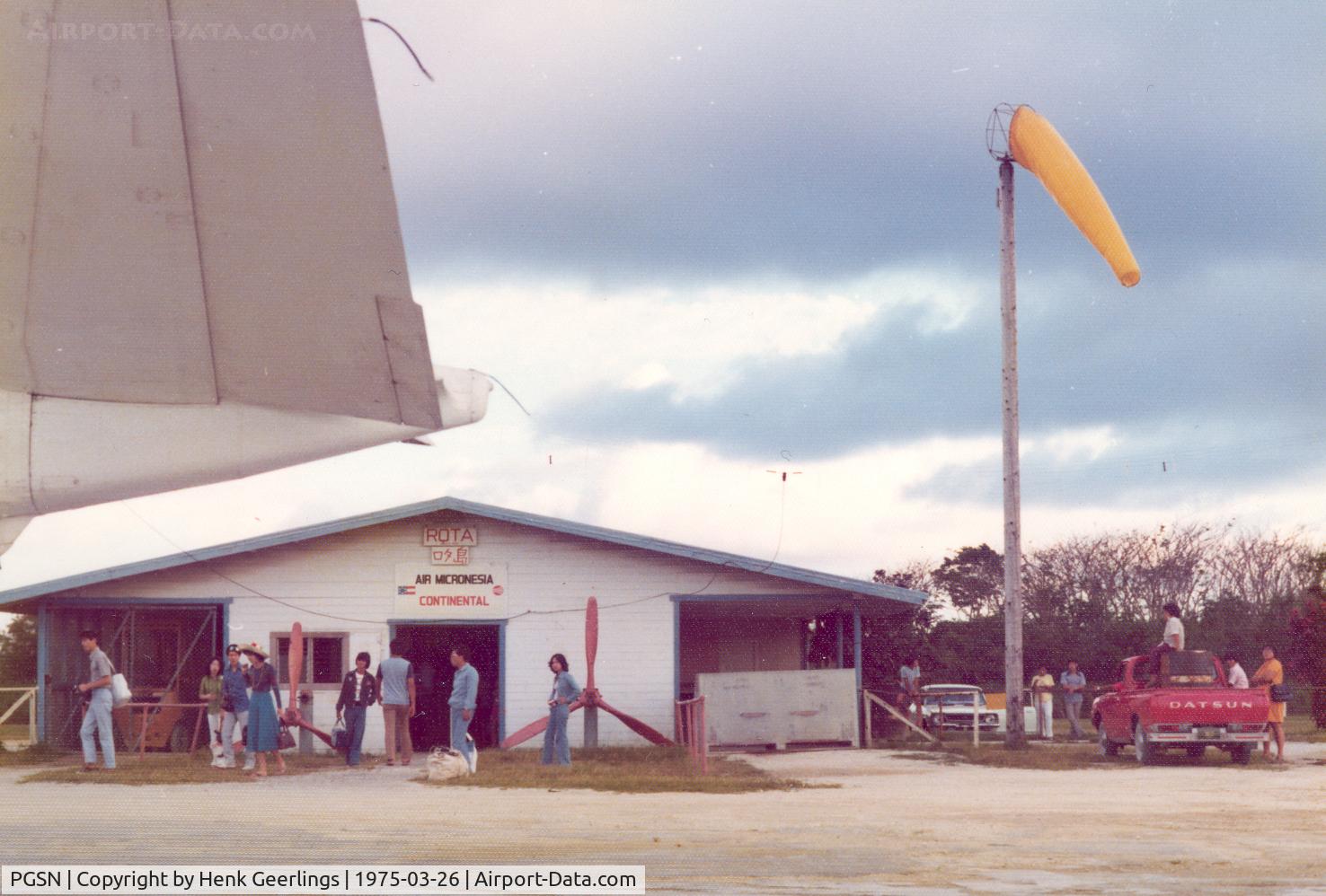 Saipan International Airport (Francisco C. Ada), Saipan Island Northern Mariana Islands (PGSN) - Saipan Terminal - Air Side , Mar '75